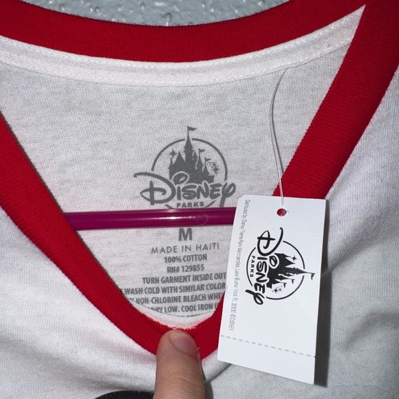 Disney Men's White Tee with Multicolor Mickey Mouse - Picture 2 of 4